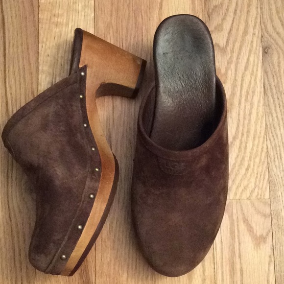 UGG Shoes - UGG suede wooden heel clogs
